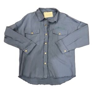 La Miel Warm My Heart Shacket Size Small Blue Casual Wear Trendy Layering NWT